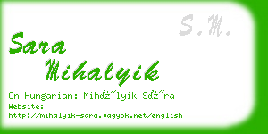 sara mihalyik business card